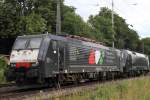 ratingen-lintorf/208485/die-189-408--es64-f4-408-der Die 189-408 / ES64 F4-408 der MRCE, verliehen an Compagnia Ferroviaria Italiana gezogen von einem Taurus der MRCE in Lintorf am 12.07.2012